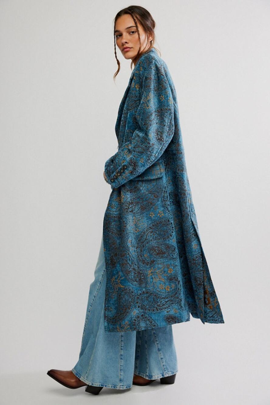 Free People Micah Duster Jacket, Blue, NWT, Size XL
